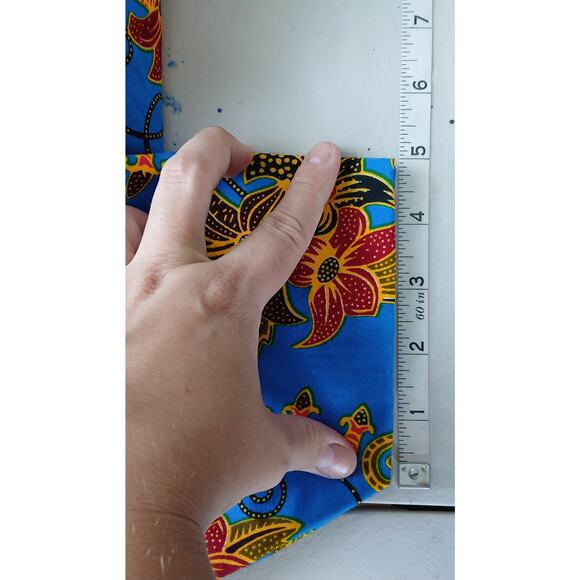 VeroEx Handmade Floral Cropped Blouse Womens 8 African Vibrant Maximalist Bold - Picture 10 of 13